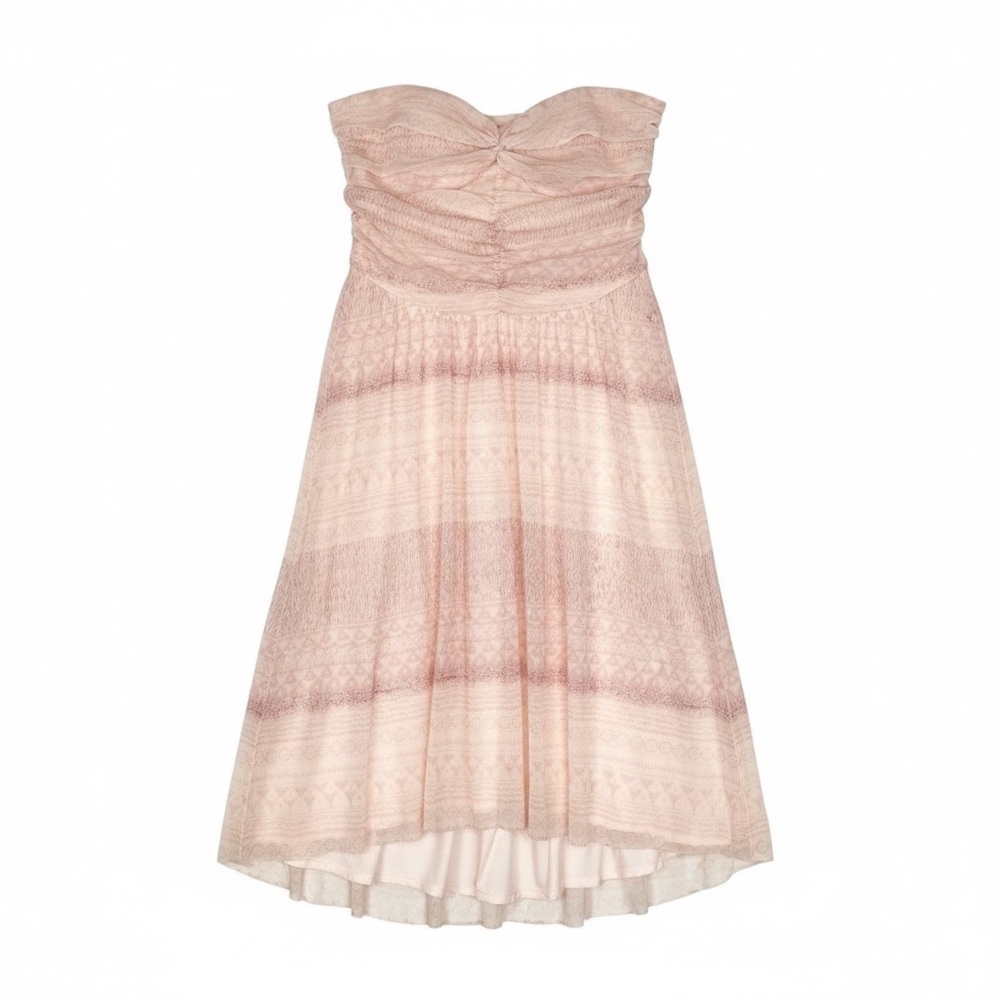 FREE PEOPLE 'ruched" high low mini dress size: L - Picture 1 of 4